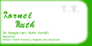 kornel muth business card